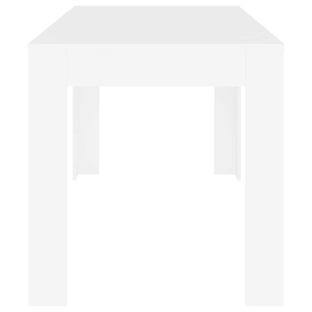 Valgomojo stalas, baltas, 140x74,5x76cm, perdirbta mediena