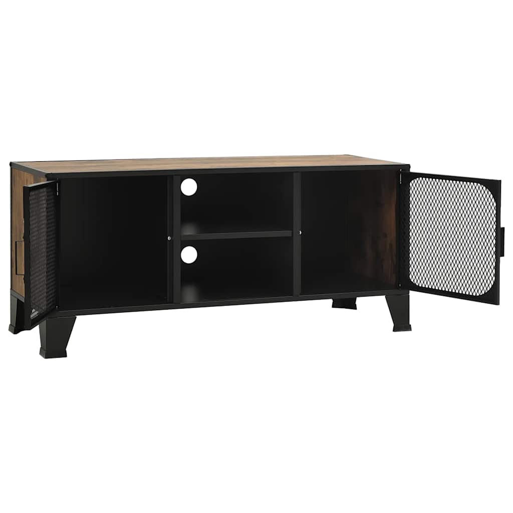 Televizoriaus spintelė, kaimiška ruda, 105x36x47cm, metalas/MDF