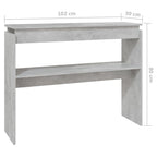Konsolinis staliukas, betono, 102x30x80cm, apdirbta mediena