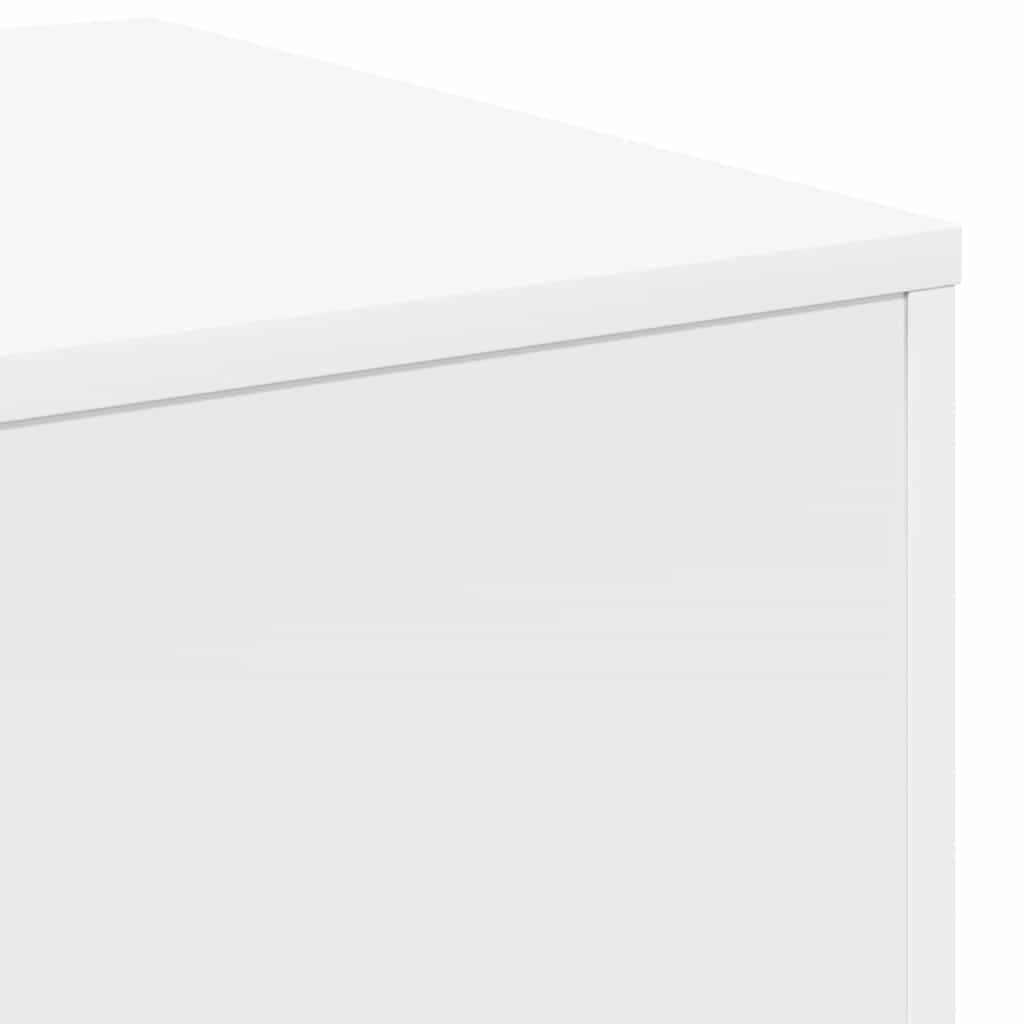 Šoniniai staliukai, 3 vnt., balti, inžinerinė mediena