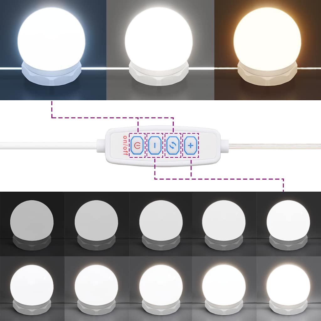 Veidrodinė spintelė su LED apšvietimu, balta, 90x31,5x62cm