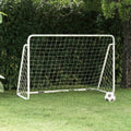 Futbolo vartai su tinklu, balti, 80x90x20cm, plienas