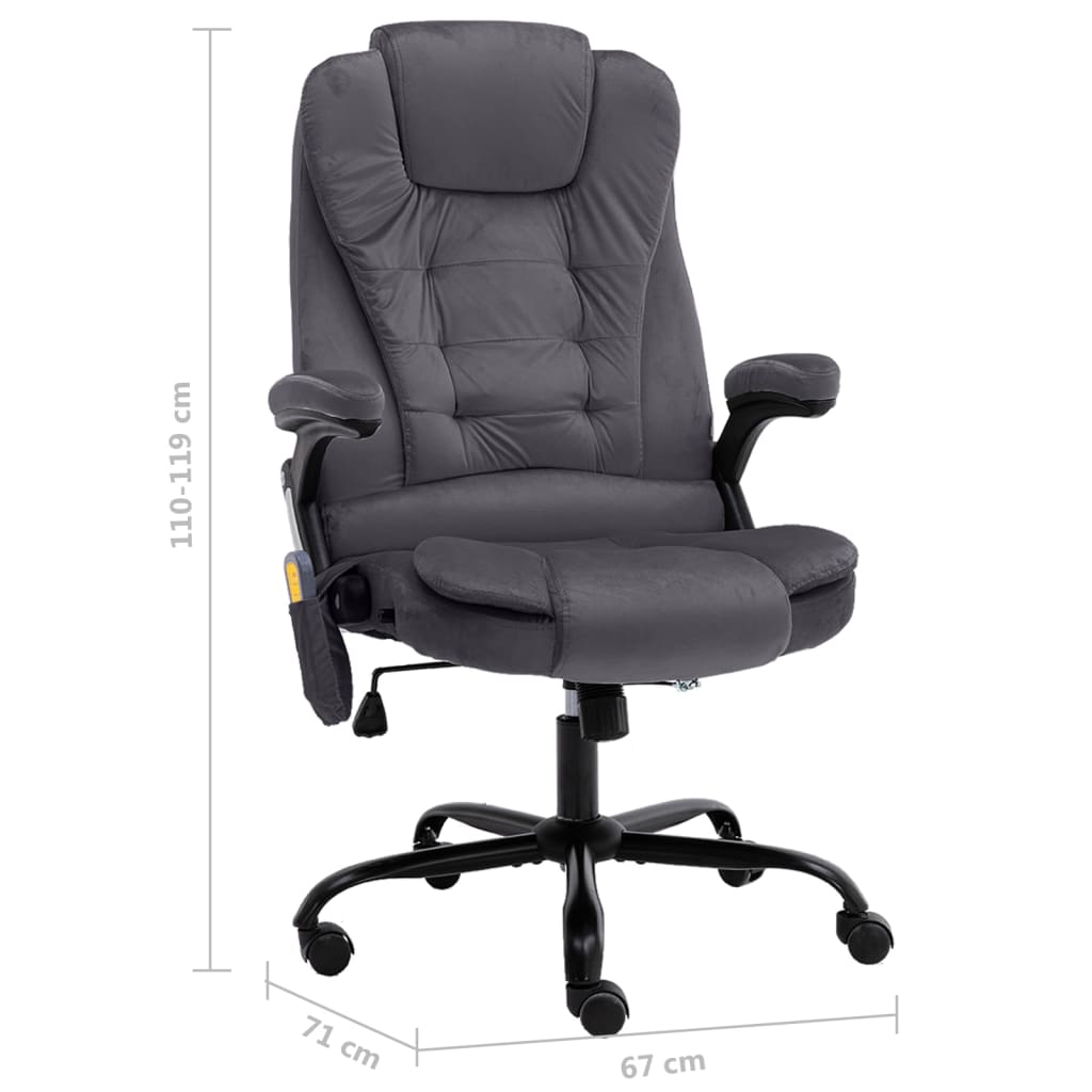 Masažinė biuro kėdė, tamsiai pilkos spalvos, aksomas