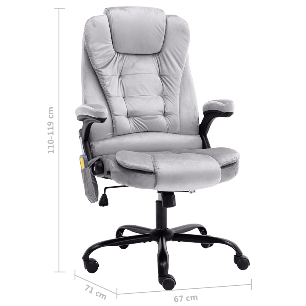 Masažinė biuro kėdė, šviesiai pilkos spalvos, aksomas