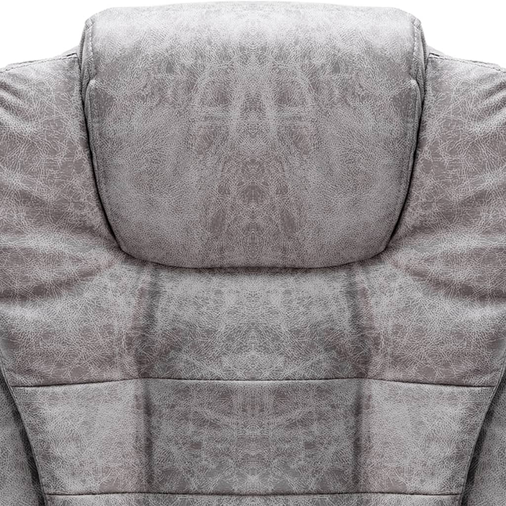 Masažinė biuro kėdė, šviesiai pilkos spalvos, dirbtinė oda