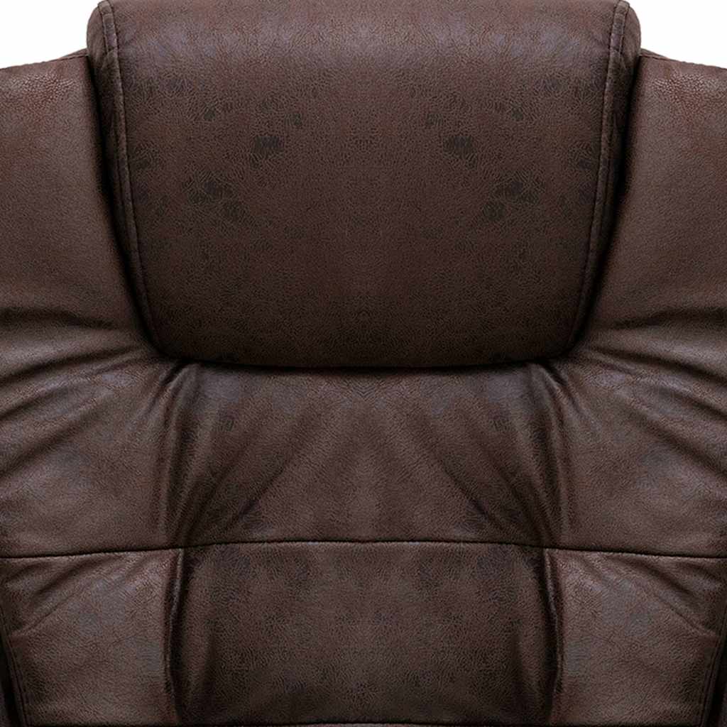 Masažinė biuro kėdė, tamsiai rudos spalvos, dirbtinė oda