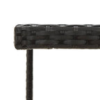 Sodo stalas, juodas, 109x107x74cm, poliratanas ir stiklas