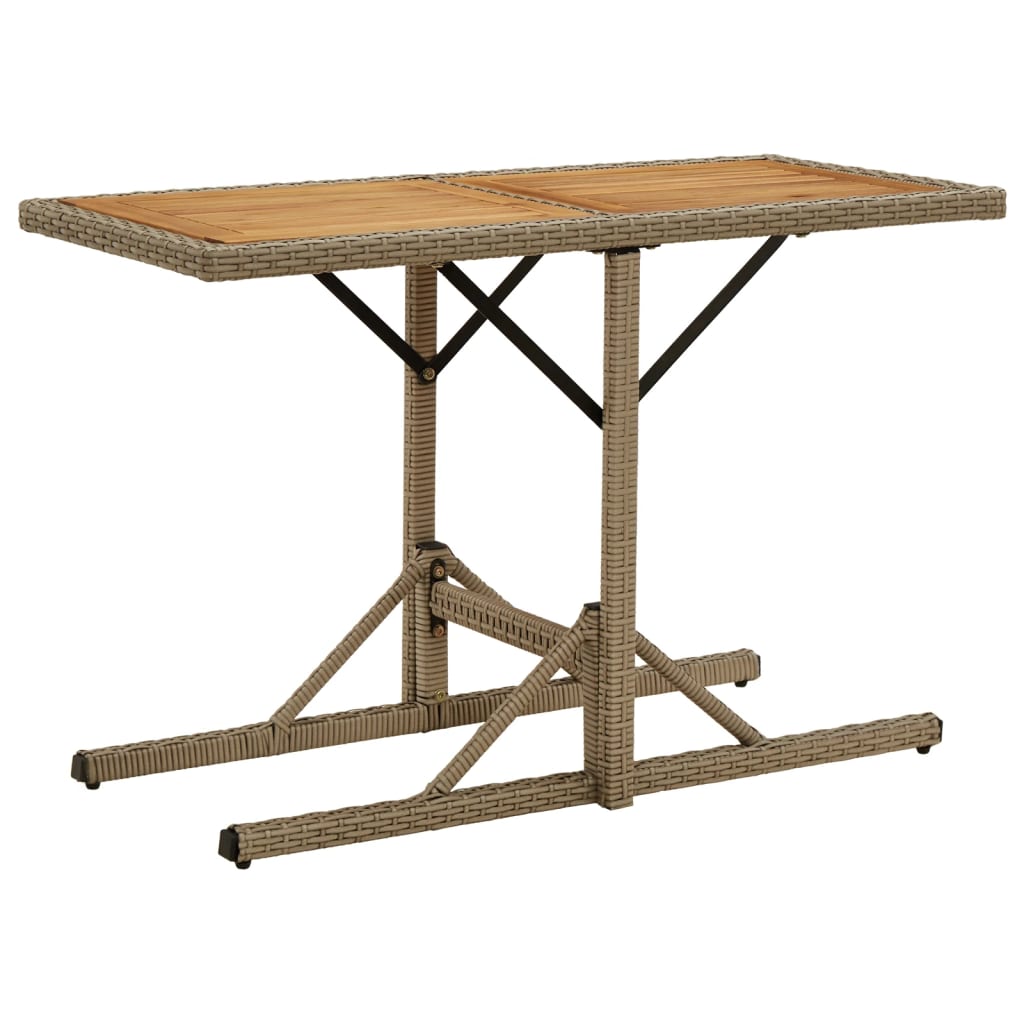 Sodo stalas, juodos spalvos, 110x53x72cm, stiklas, poliratanas