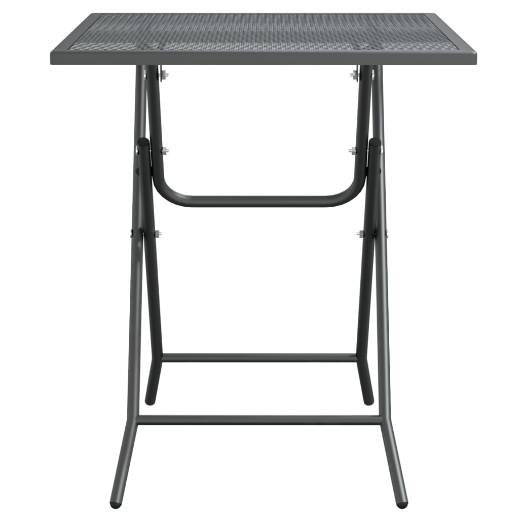 Sodo stalas, antracito, 60x60x72cm, plėsto metalo tinklelis
