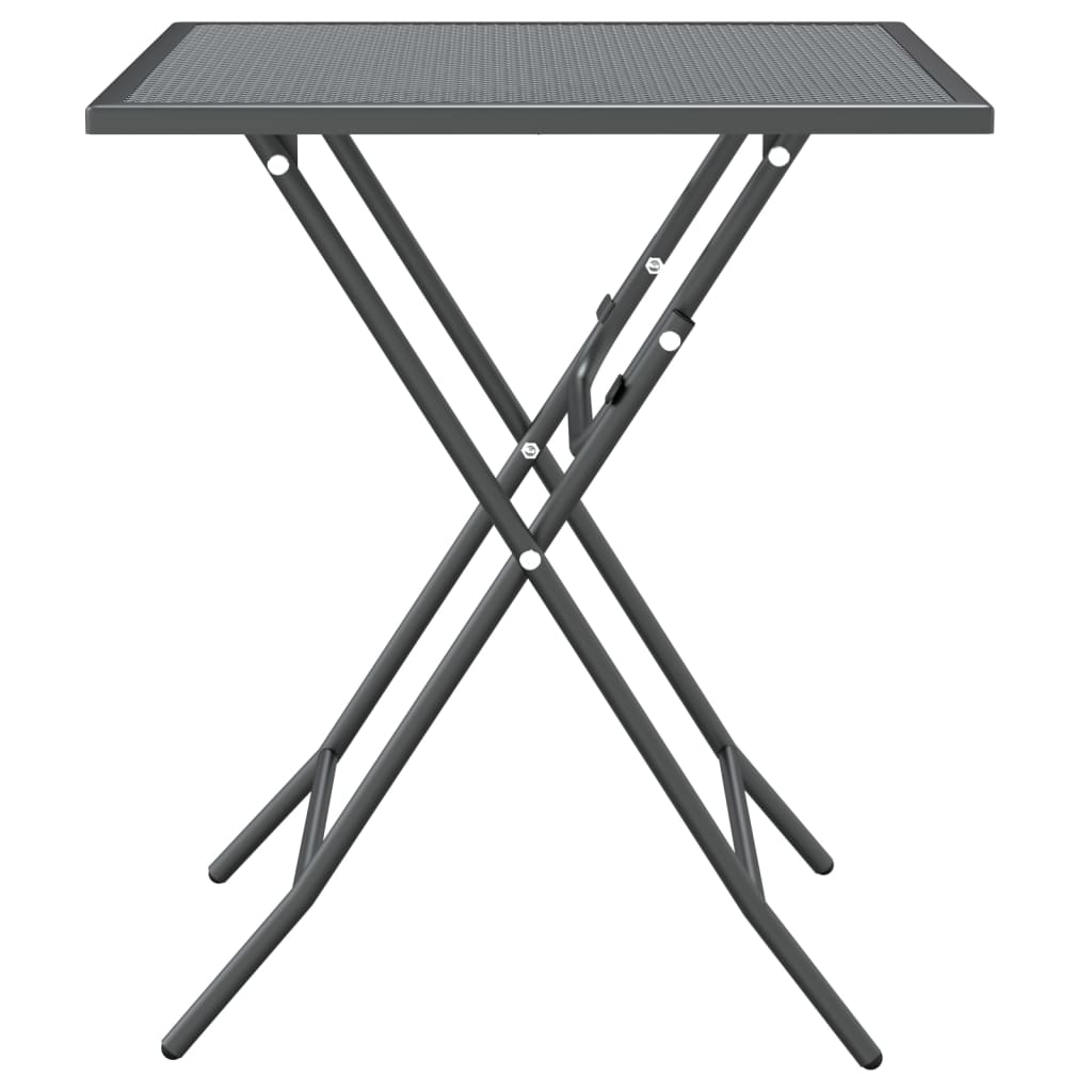 Sodo stalas, antracito, 60x60x72cm, plėsto metalo tinklelis