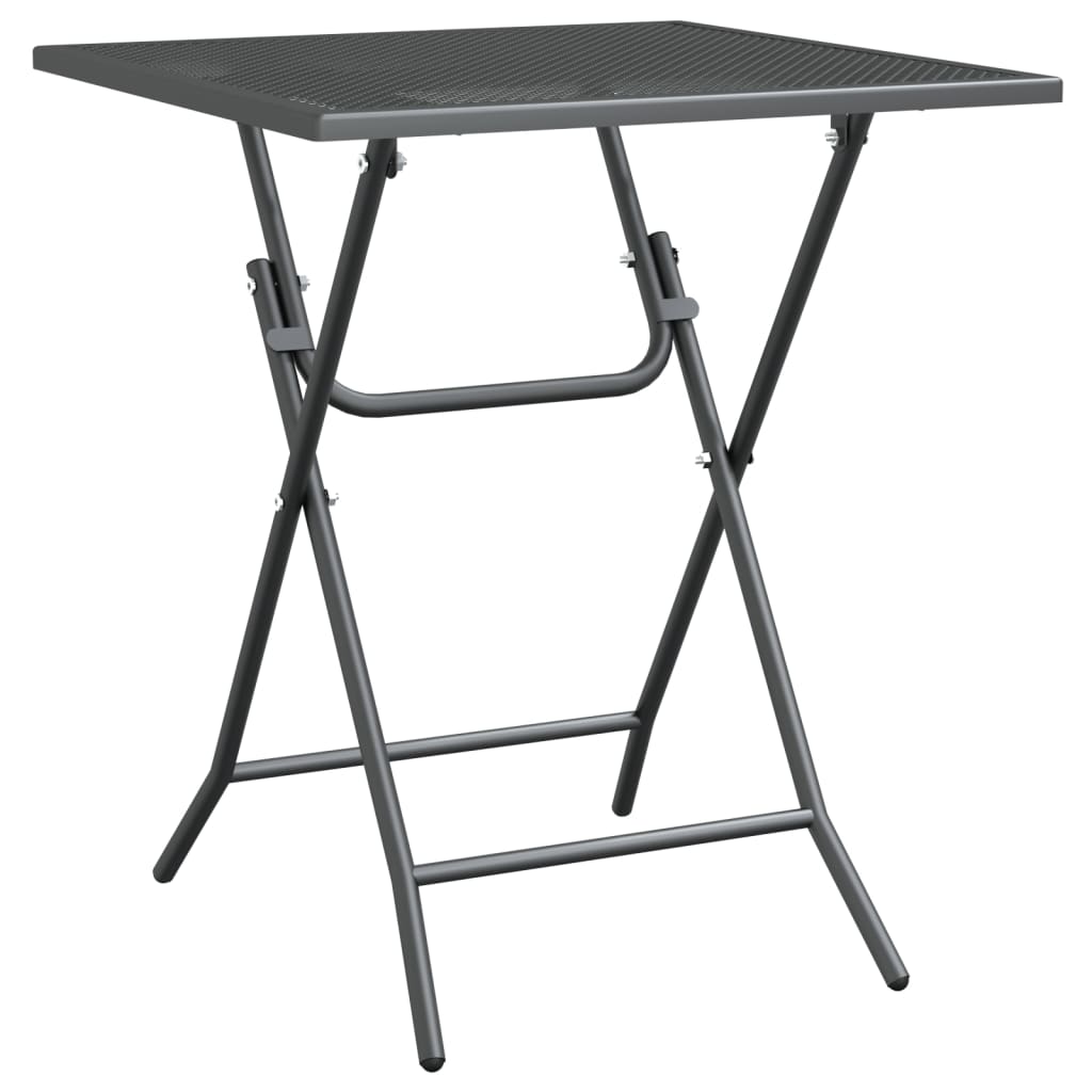 Sodo stalas, antracito, 60x60x72cm, plėsto metalo tinklelis