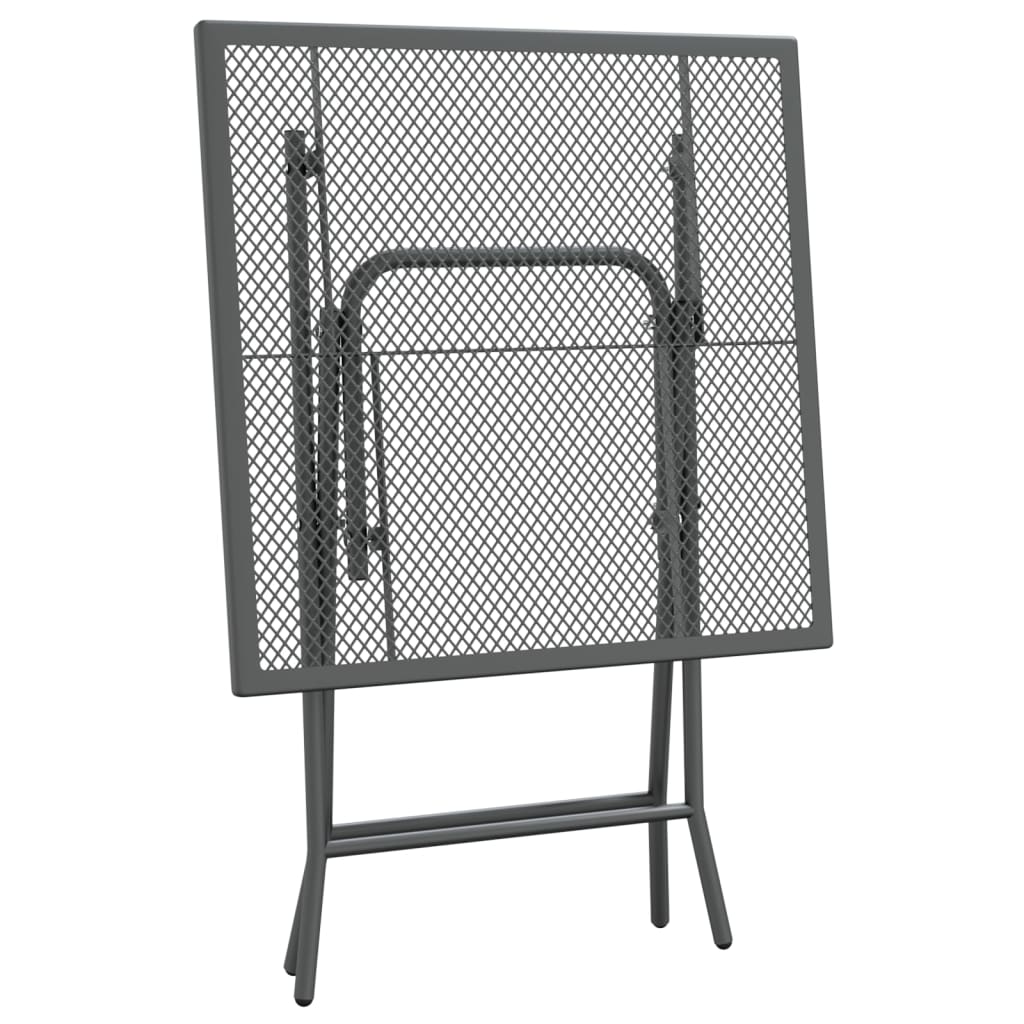 Sodo stalas, antracito, 60x60x72cm, plėsto metalo tinklelis