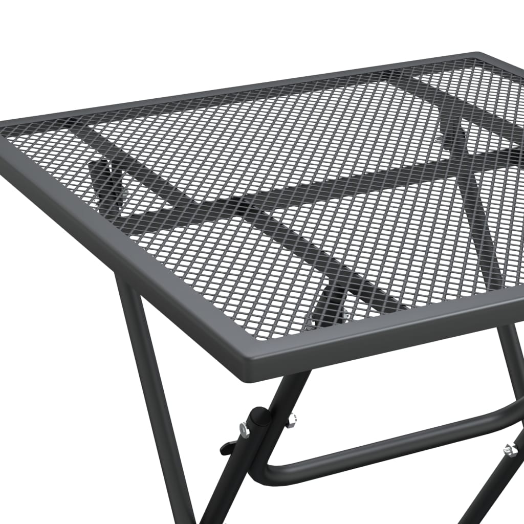 Sodo stalas, antracito, 60x60x72cm, plėsto metalo tinklelis