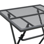 Sodo stalas, antracito, 60x60x72cm, plėsto metalo tinklelis