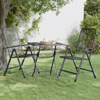 Sodo stalas, antracito, 60x60x72cm, plėsto metalo tinklelis
