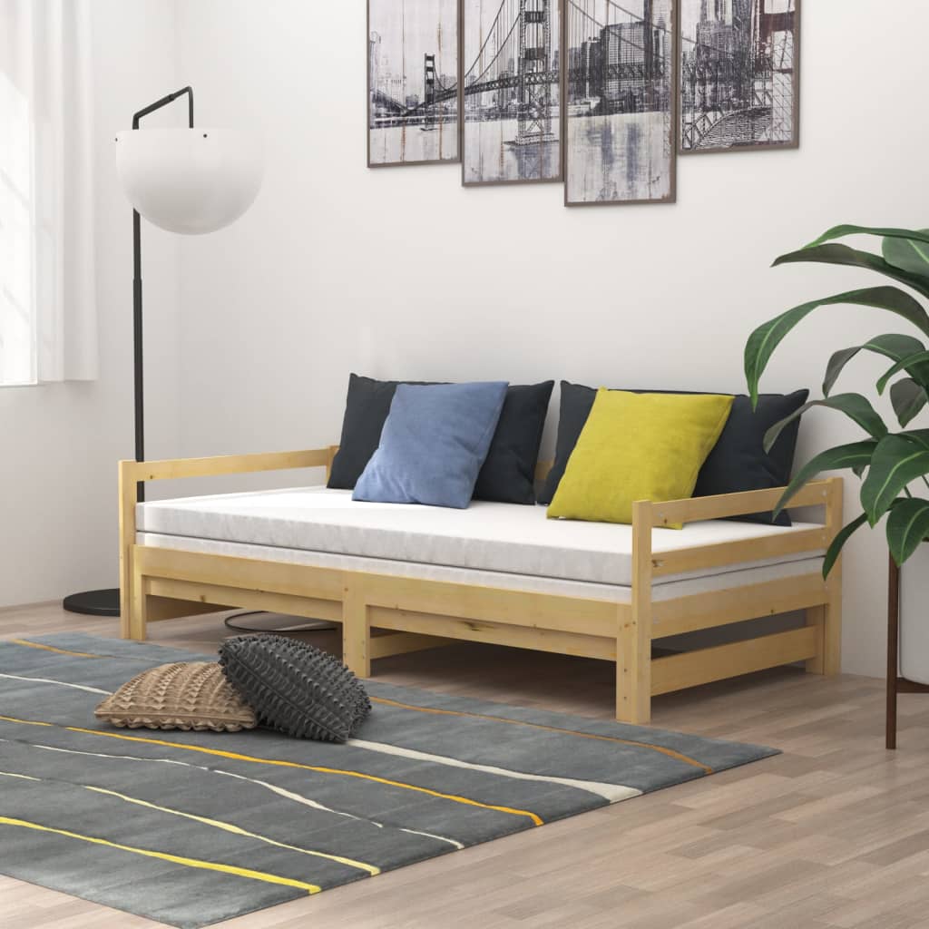 Ištraukiama lova, 2x(90x200)cm, pušies medienos masyvas