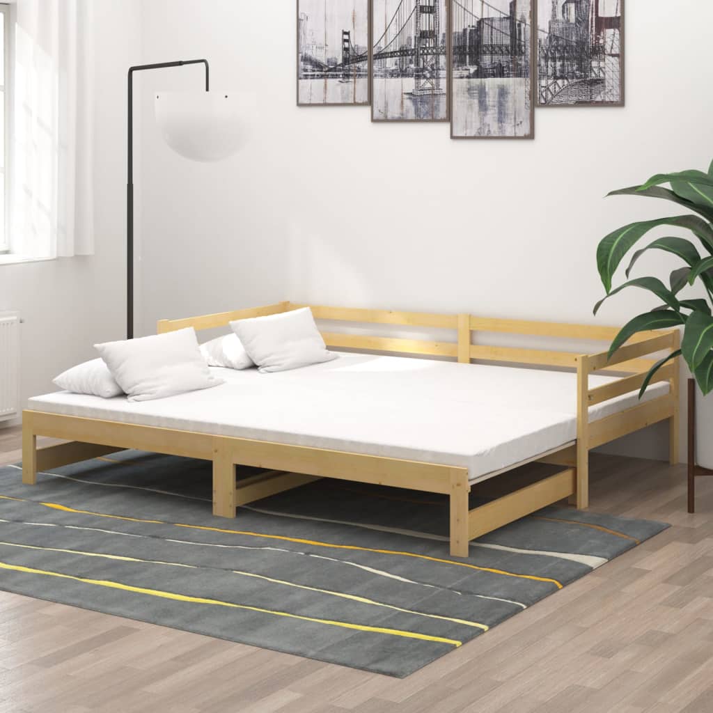 Ištraukiama lova, 2x(90x200)cm, pušies medienos masyvas