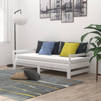 Ištraukiama lova, balta, 2x(90x200)cm, pušies medienos masyvas