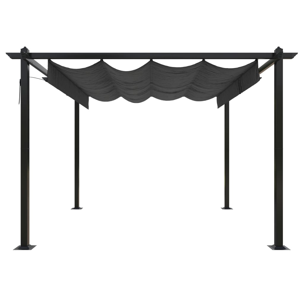 Sodo pavėsinė su įtraukiamu stogu, antracito spalvos, 4x3m