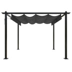 Sodo pavėsinė su įtraukiamu stogu, antracito spalvos, 4x3m