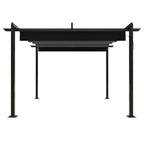 Sodo pavėsinė su įtraukiamu stogu, antracito spalvos, 4x3m