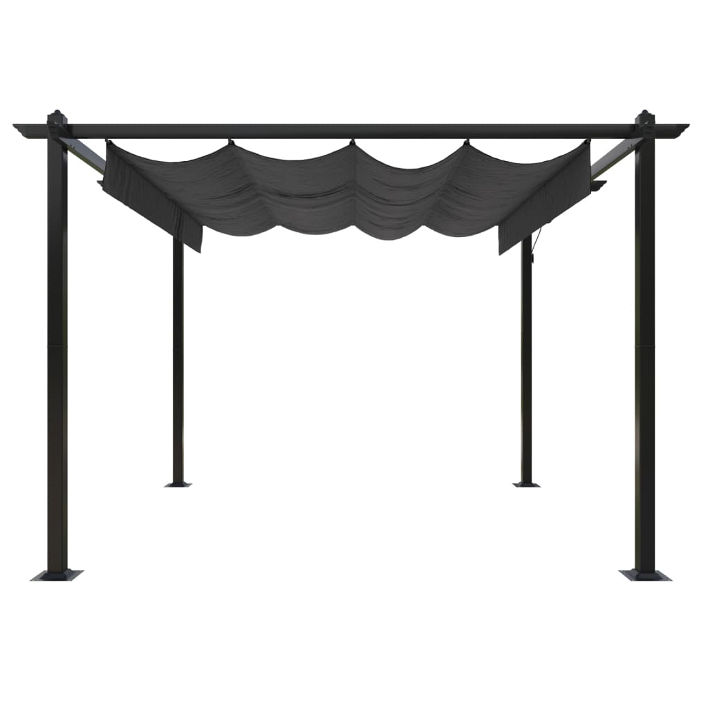 Sodo pavėsinė su įtraukiamu stogu, antracito spalvos, 4x3m