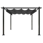 Sodo pavėsinė su įtraukiamu stogu, antracito spalvos, 4x3m