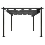 Sodo pavėsinė su įtraukiamu stogu, antracito spalvos, 4x3m
