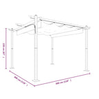 Sodo pavėsinė su įtraukiamu stogu, antracito spalvos, 4x3m