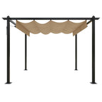 Sodo pavėsinė su įtraukiamu stogu, taupe spalvos, 3x3m