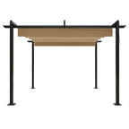 Sodo pavėsinė su įtraukiamu stogu, taupe spalvos, 3x3m