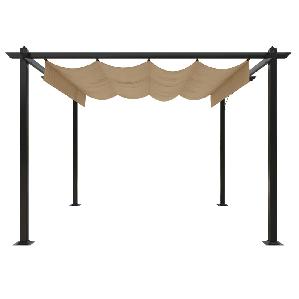 Sodo pavėsinė su įtraukiamu stogu, taupe spalvos, 3x3m