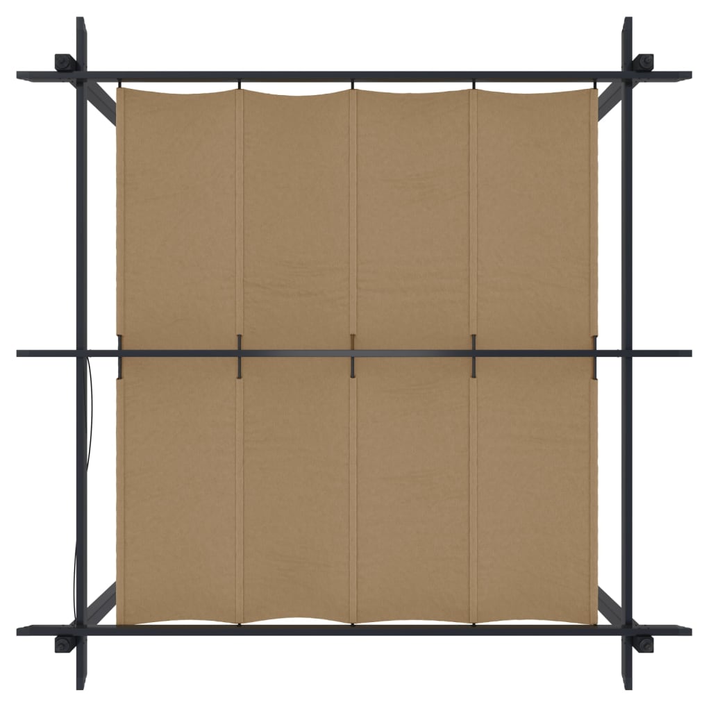 Sodo pavėsinė su įtraukiamu stogu, taupe spalvos, 3x3m
