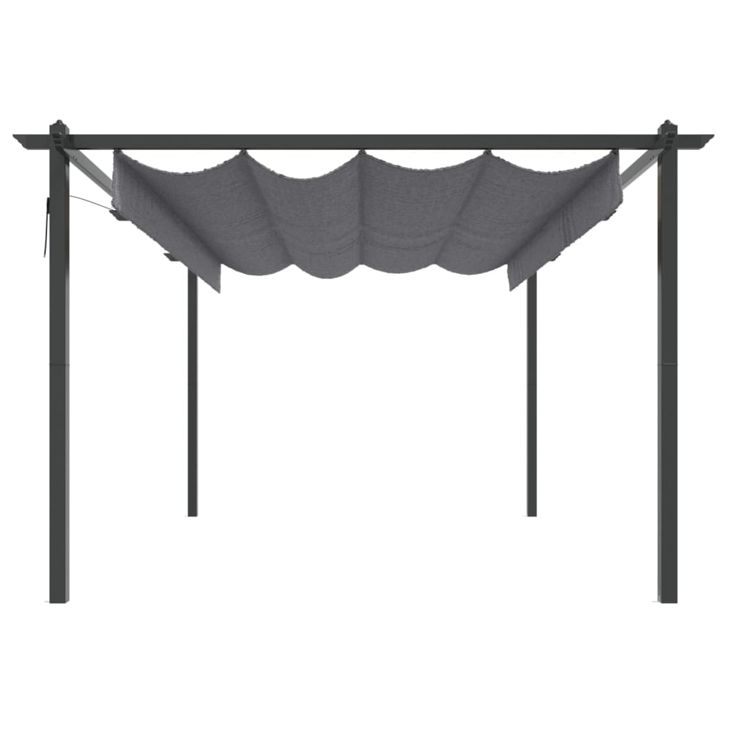 Pavėsinė su stulpų uždangalais, kreminė, 2,98x5,3x2,59m 160g/m²