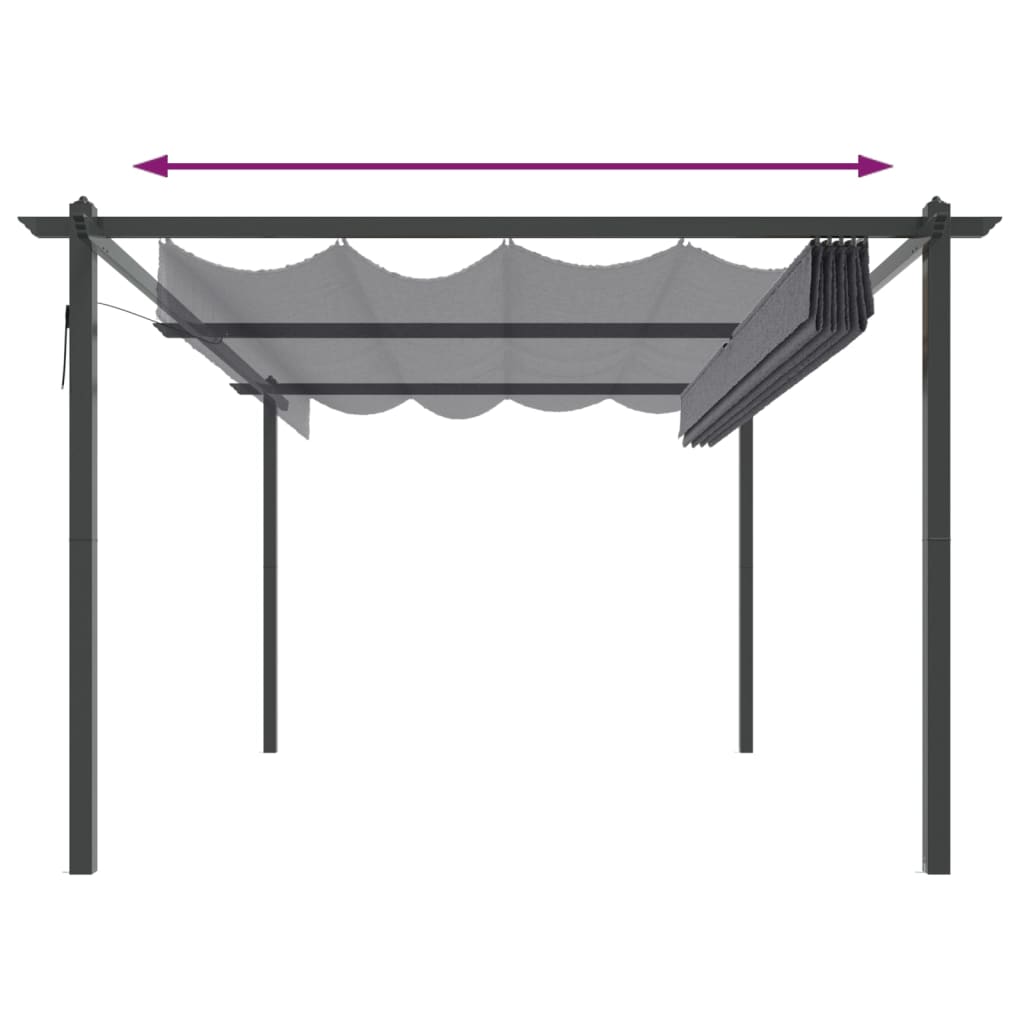 Pavėsinė su stulpų uždangalais, kreminė, 2,98x5,3x2,59m 160g/m²