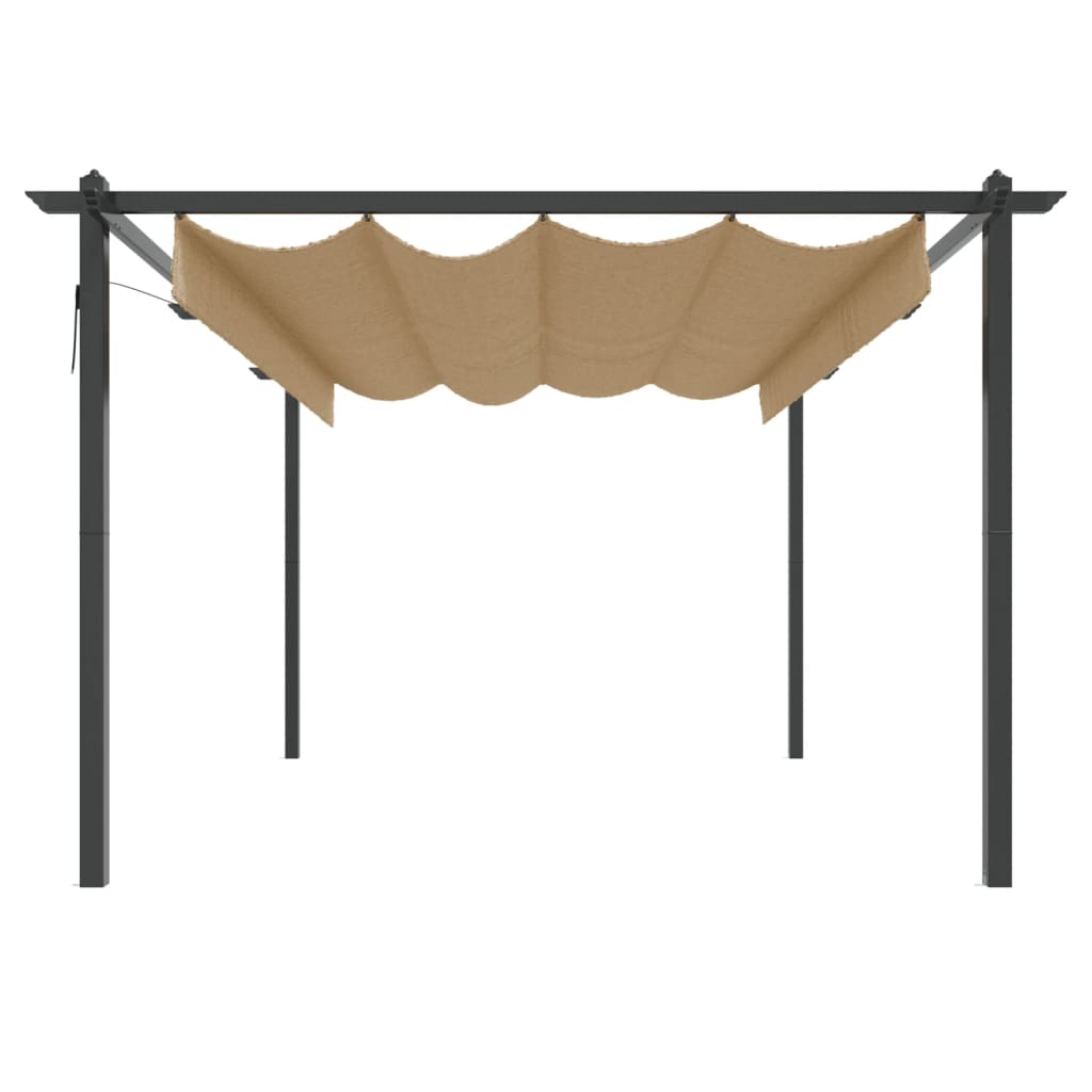 Pavėsinė su stulpų uždangalais, antracito, 3x4x2,6m, 160g/m²