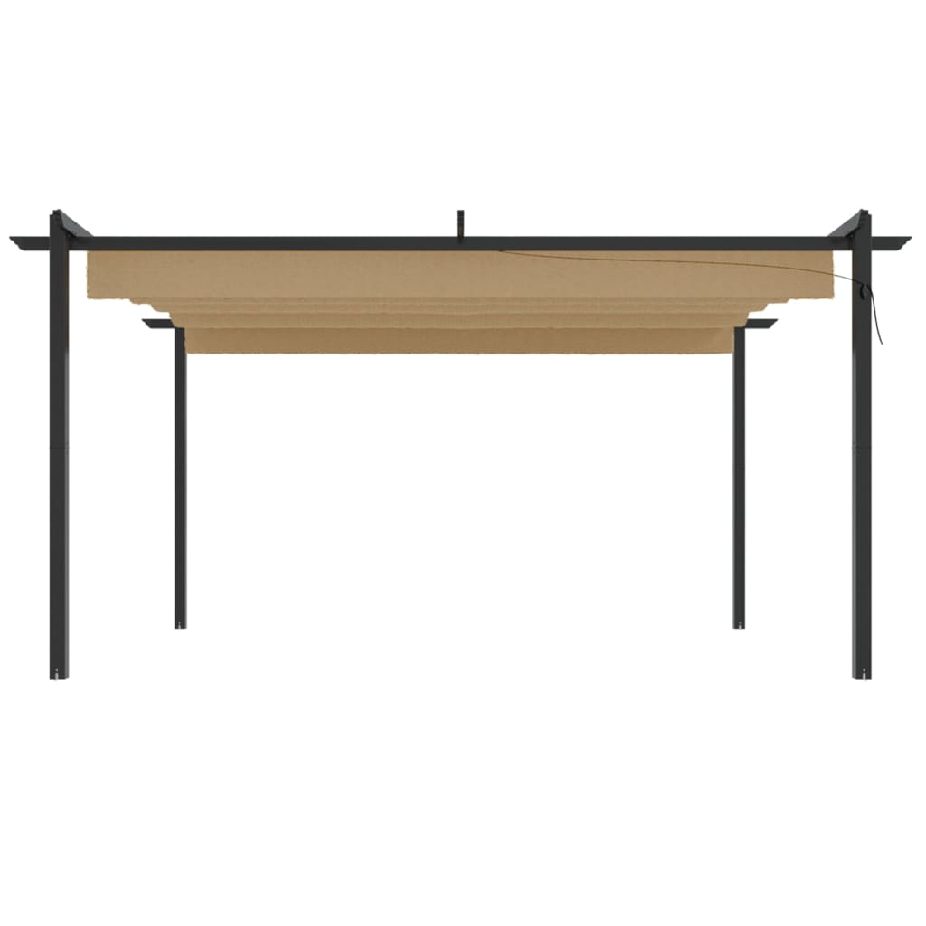 Pavėsinė su stulpų uždangalais, antracito, 3x4x2,6m, 160g/m²