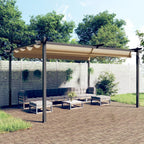 Pavėsinė su stulpų uždangalais, antracito, 3x4x2,6m, 160g/m²