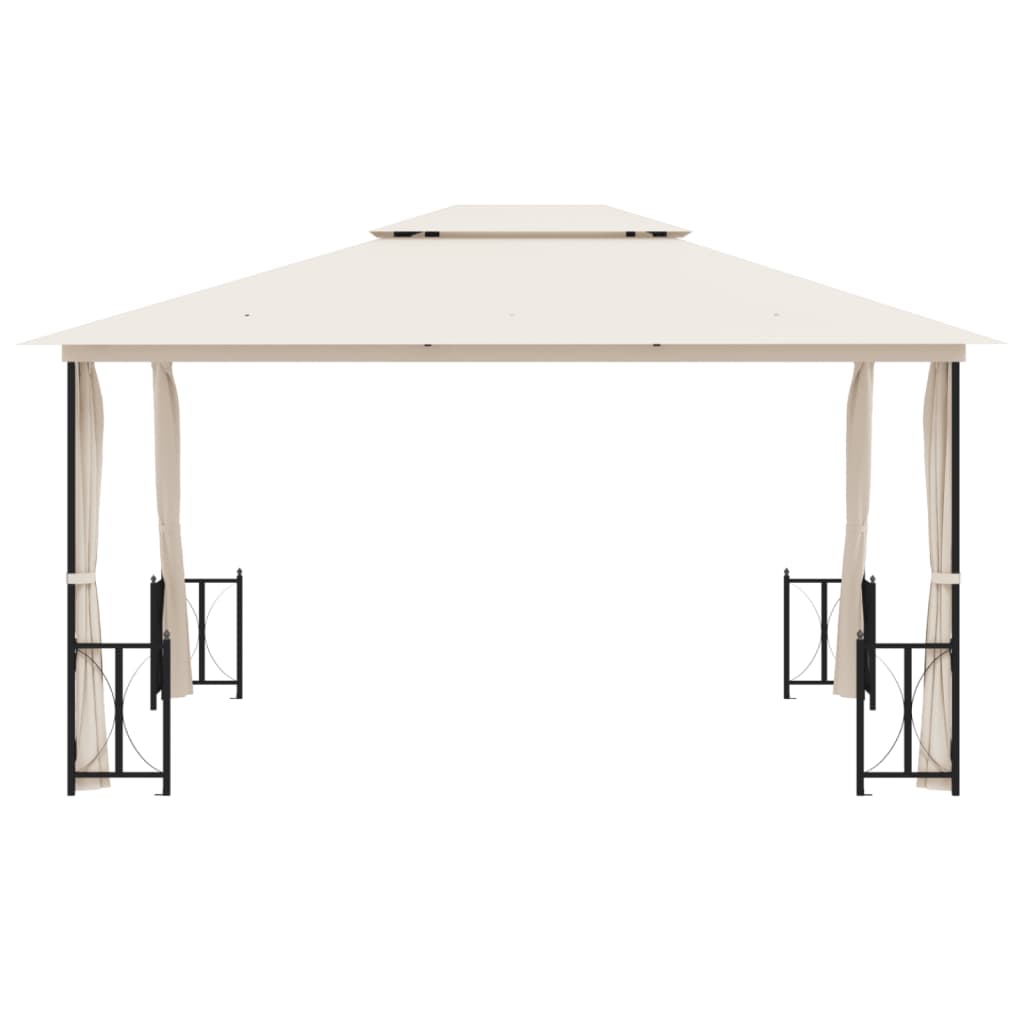 Proginė palapinė su šoninėmis sienomis, balta, 4x9m, 90g/m²