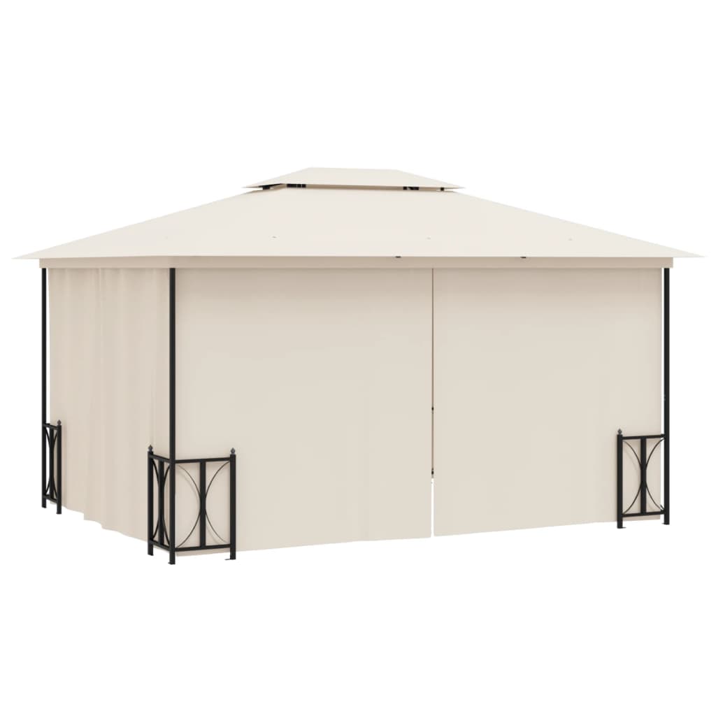 Proginė palapinė su šoninėmis sienomis, balta, 4x9m, 90g/m²