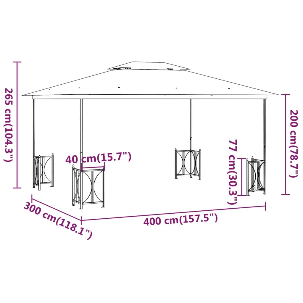 Proginė palapinė su šoninėmis sienomis, balta, 4x9m, 90g/m²