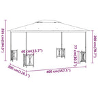 Proginė palapinė su šoninėmis sienomis, balta, 4x9m, 90g/m²