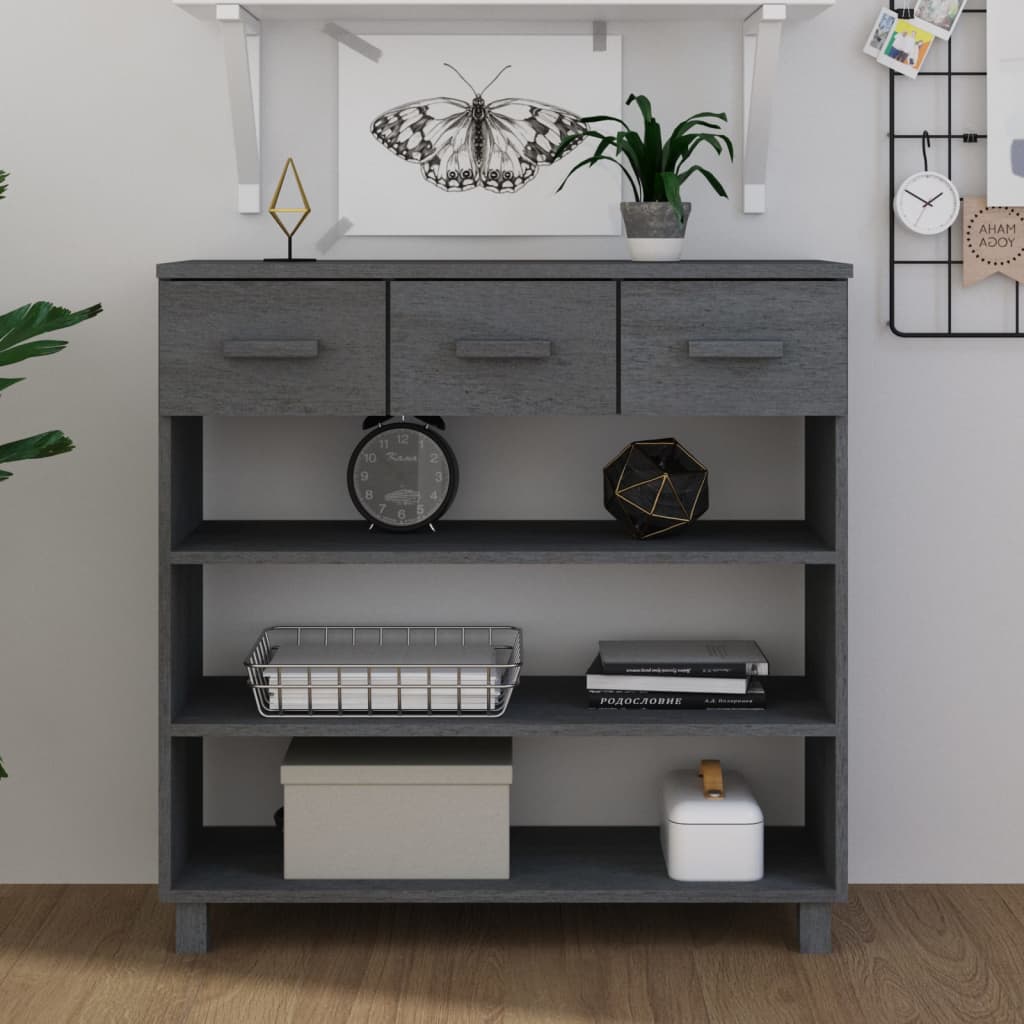 Konsolinis staliukas HAMAR, tamsiai pilkas, 90x35x90cm, pušis
