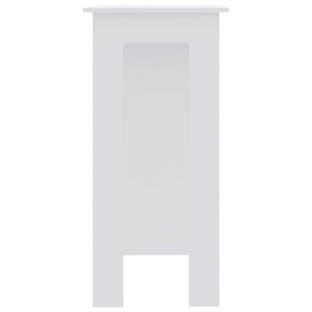Baro stalas su lentyna, baltas, 102x50x103,5cm, mediena