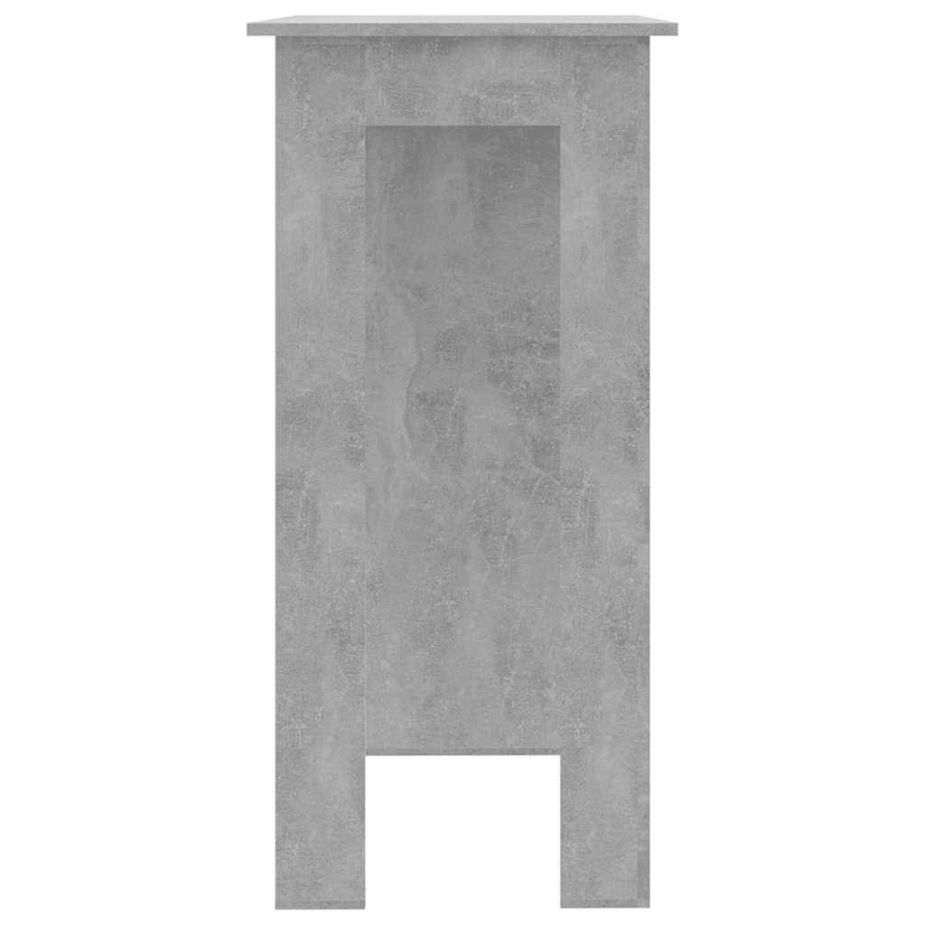 Baro stalas su lentyna, betono, 102x50x103,5cm, mediena