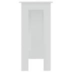 Baro stalas su lentynomis, 102 × 50 × 103,5 cm, baltas, MDP