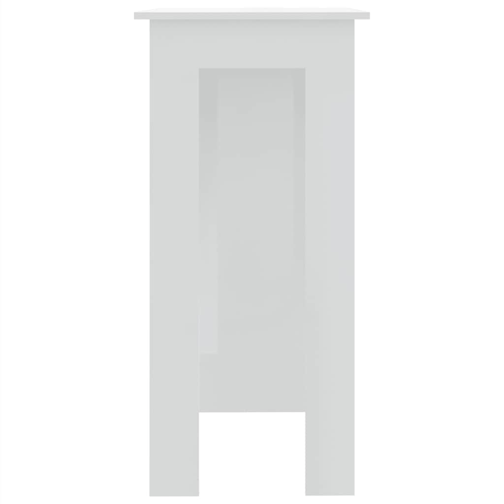 Baro stalas su lentynomis, 102 × 50 × 103,5 cm, baltas, MDP
