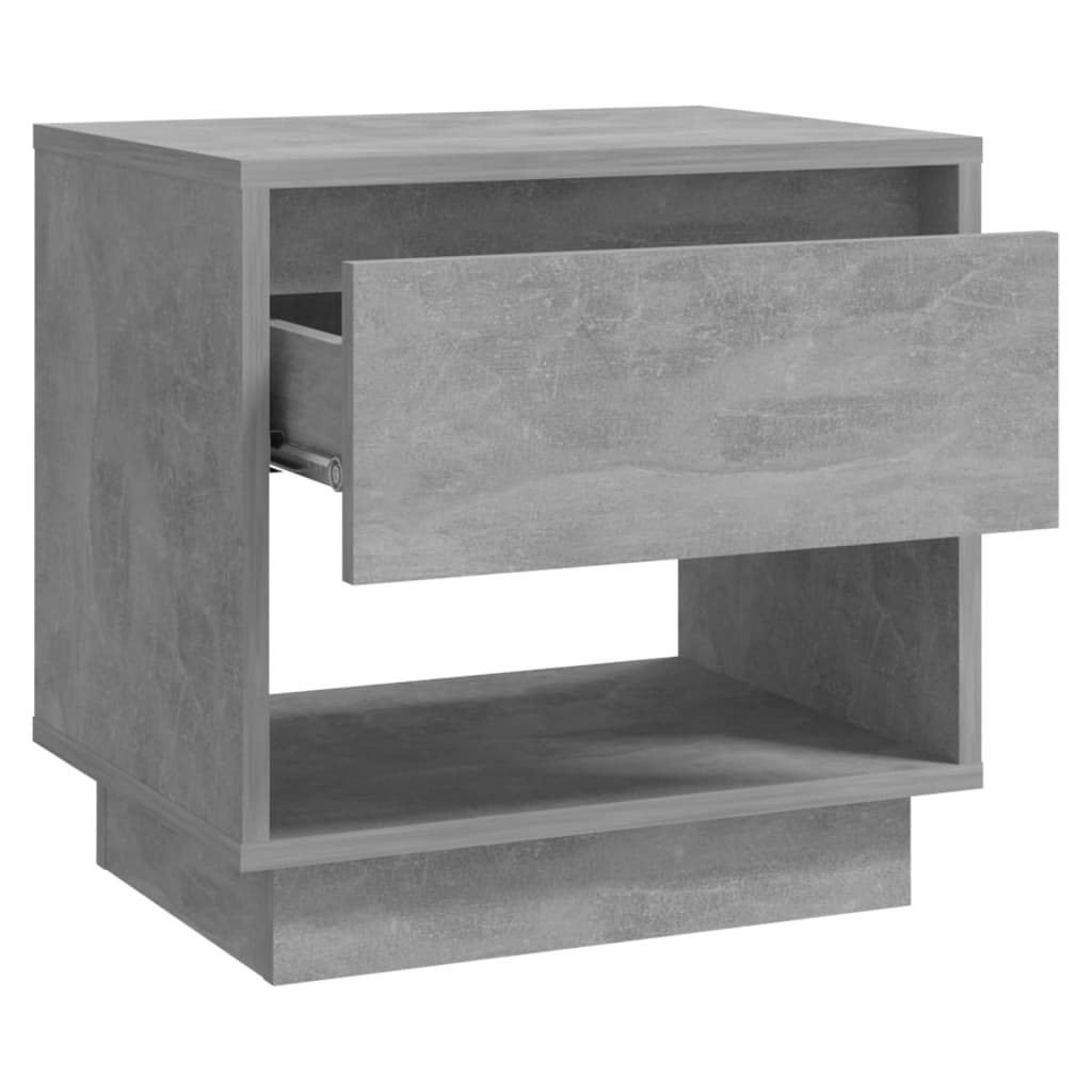 Naktinės spintelės, 2vnt., betono, 45x34x44cm, apdirbta mediena