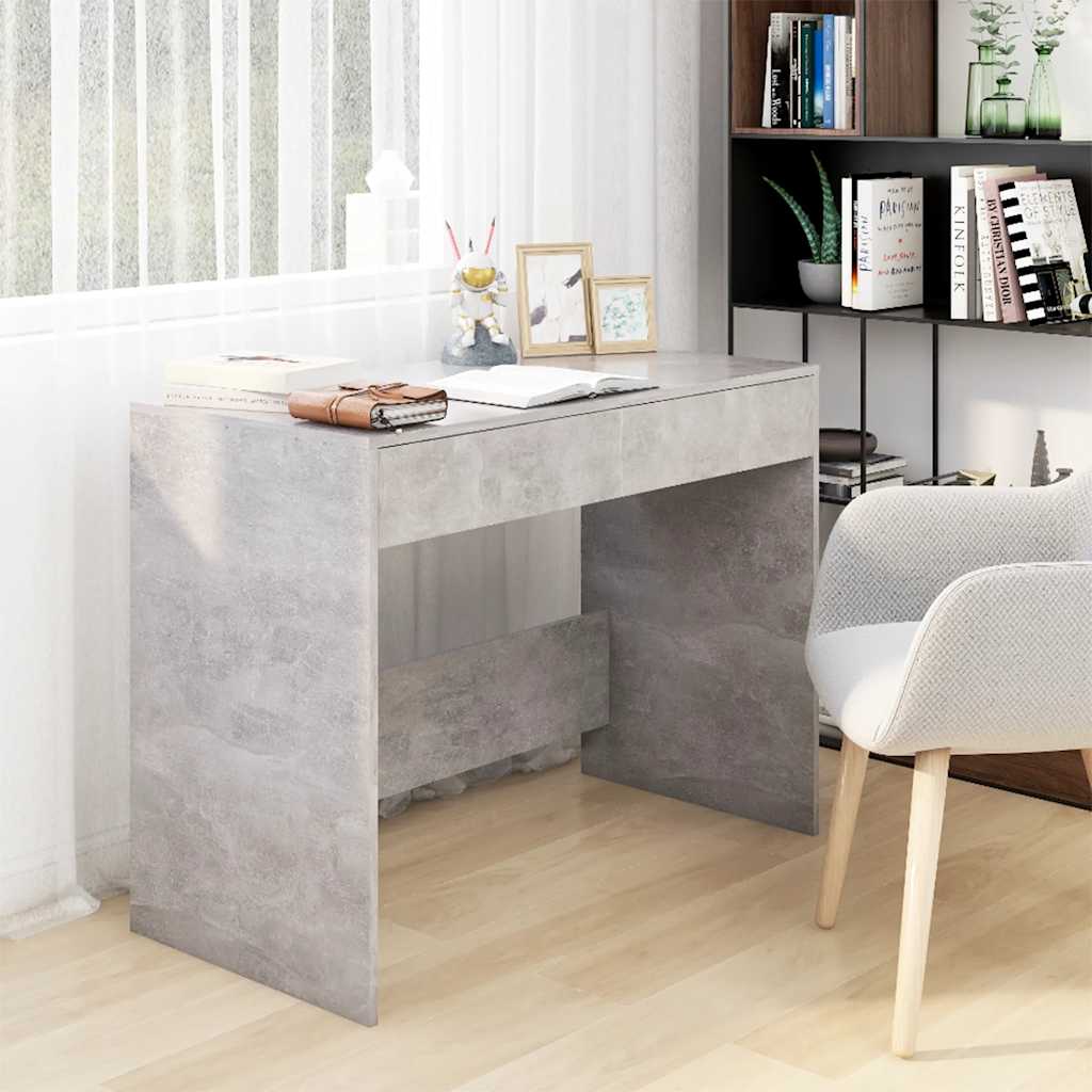 Rašomasis stalas, betono, 101x50x76,5cm, apdirbta mediena