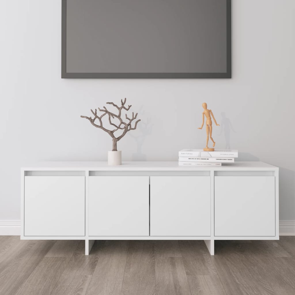 Televizoriaus spintelė, balta, 120x30x40,5 cm, apdirbta mediena